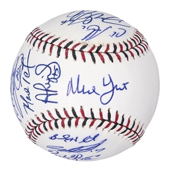 2015 American League All-Star Team Signed OML Manfred Baseball With 21 Signatures Including Trout, Pujols & Sale (PSA/DNA)